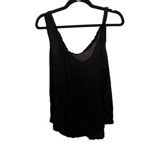 James Perse Los Angeles Black Viscose Tank Top Size 3 WVH3154 Made in USA